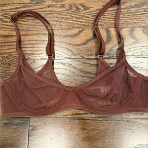 Skims Mesh Underwire Bralette in Deep Brown 32a